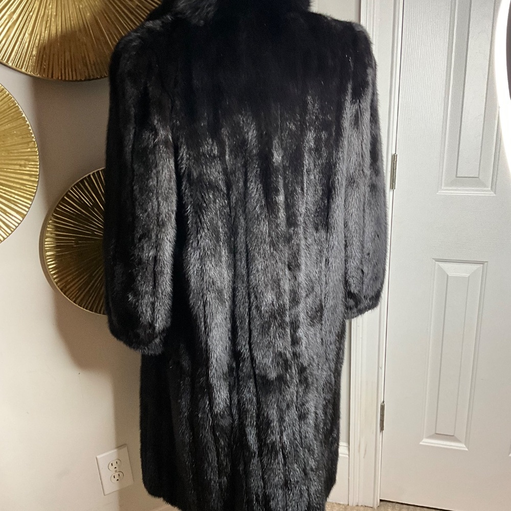❤️Black Vintage Mink and Fox Fur Coat - Picture 5 of 11